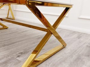 Layla Gold Coffee Table With White Stone Top